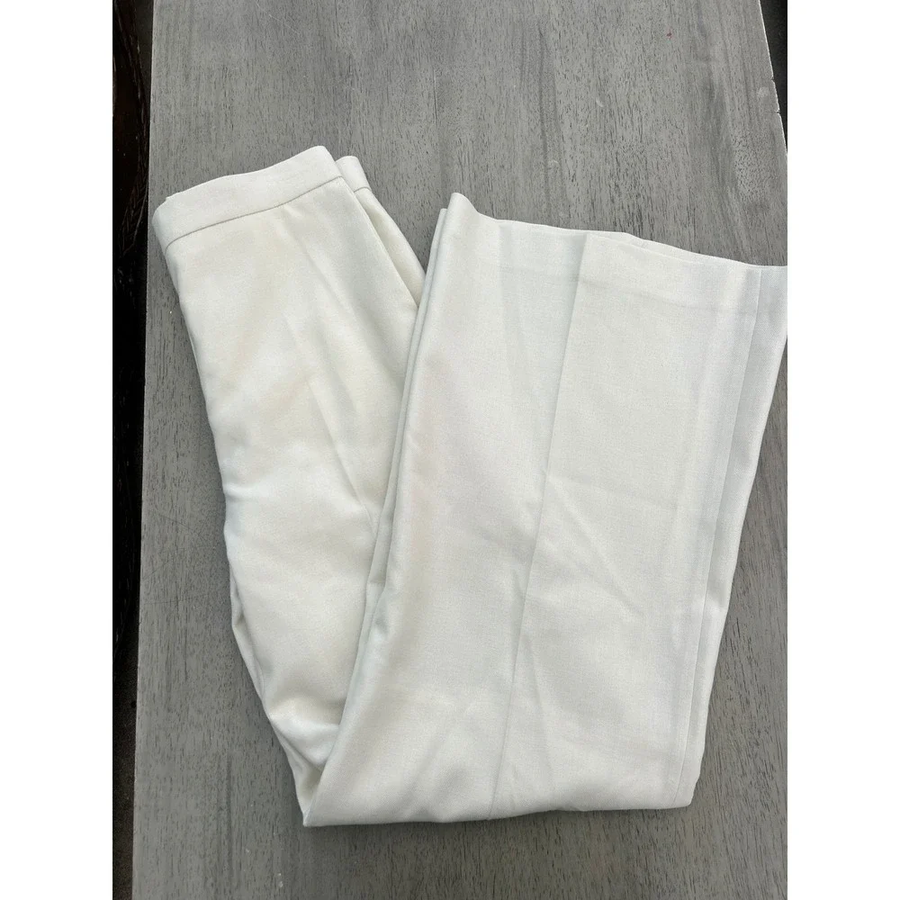 Sandro Paris Cream Off White Wide Leg Tailored Trousers Dress‎ Pants Womens 38